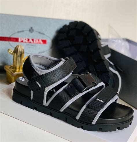 prada tan sandals|Prada men's sandals.